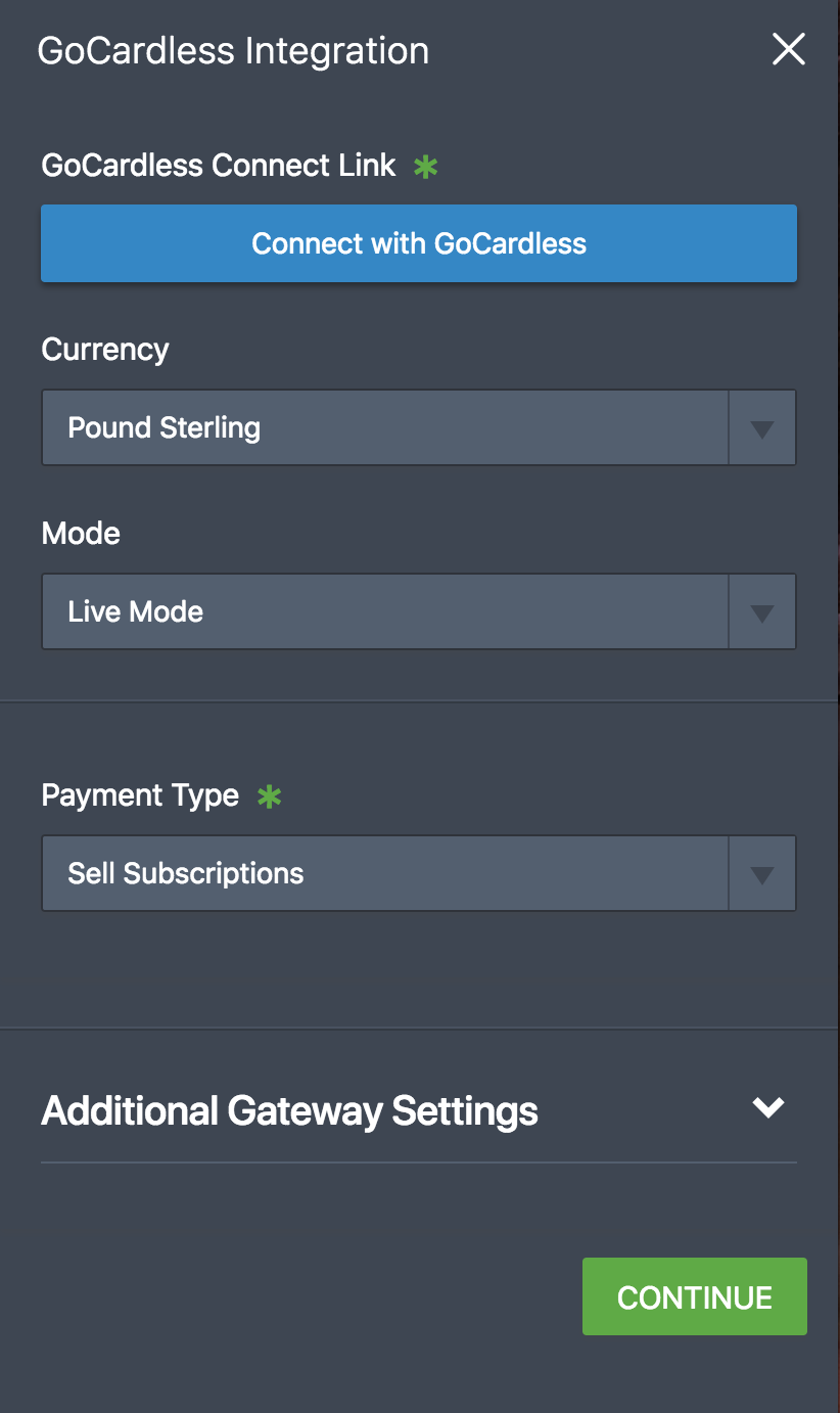gocardless settings
